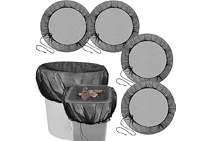 Realjoy Regentonnen Netz, 4 Stück Hochwertige Regentonne Abdeckung, Verstellbares Regentonnennetz, Wetterbeständiger Mückenschutz Regentonne, Regentonnendeckel Schutz vor Laub und Mücken(95cm)