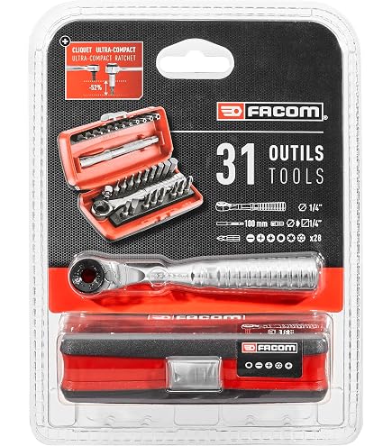 Britool E131702B 1/4-Inch Drive Bit Set (30 Pieces) - Includes Slotted, Phillips, Pozidriv, Torx, ResisTorx & Hex Bits With Mini Ratchet & Holder