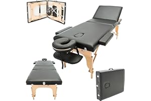 Massage Imperial® Chalfont Extra Large Massage Table - Width 70cm and Length 195cm- 3-Section Massage Bed - Reiki End Panel & Carry Bag - Black