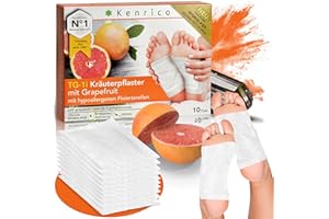 ‎KENRICO KENRICO TG-1i Kräuterpflaster Grapefruit [100% natürlich] Optimierung des Körpergewichts - ideal bei Diäten und Fasten Entgiftung Pads Füße Detox Pflaster Patch Fusspflaster