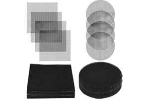 Nogeqi 100 rejillas de drenaje para macetas, rejilla de drenaje para macetas, macetas de 10 x 10 cm, red de drenaje para plantas, reutilizables, negras, para macetas de bonsái