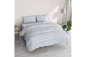 Italian Bed Linen ATHENA zestaw poszewek na kołdrę z nadrukowanym workiem i poszewkami, SOFIA WODA, podwójny