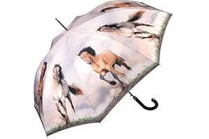 VON LILIENFELD® Parapluie Chevaux sauvages Canne Grand Robuste Ouverture Automatique