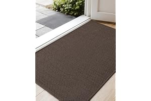 COLOR&GEOMETRY Wycieraczka, zatrzymujący brud dywanik wejściowy, antypoślizgowa, nadająca się do prania mata, bardzo chłonna, pod drzwi wejściowe, do wewnątrz i na zewnątrz, 43 x 75 cm, brązowa