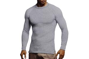 Leif Nelson Strickpullover Herren Rundhals - Dünner Männer Strick Pullover für Winter & Sommer - Coole Crewneck Männer Pullover mit Rundkragen