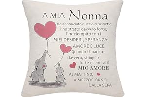 Bommex Nonna Regalo da Grandfiglia Grandson Cuscino Copertura per Compleanno di Festa della Mamma Natale (A mia nonna)