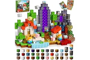 Goody King Magnetyczne klocki, 100 elementów, zestaw portalu leśnego – klocki magnetyczne dla dzieci z lawą, lasem i zwierzętami - bloki magnetyczne Montessori zabawka od 3+ lat - magnetyczne klocki