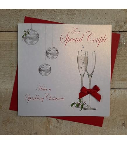 White Cotton Cards X61 Daughter And Son In-Law Handmade Christmas