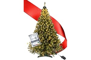 ‎MENZ Künstlicher Weihnachtsbaum 150 cm 2-in-1 Set, Dichte PVC-Zweige, Tannenbaum Künstlich mit Lichterkette, Stabiler Christ