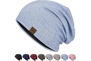 HAMUNI Slouchy Beanie Hip-Hop Soft Lightweight Running Beanie Hat Breathability & Elasticity Adult Dwarf Hats Chemo Cap Skull Cap for Men Women