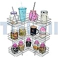Tinbell L Corner Shape Stand Set Of 3 Layer Stainless Steel Multipurpose Wall Mount Storage Rack, Shelf For Kitchen And Bathroom (3 Layer, Corner Shelf)