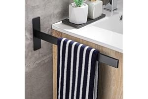 ‎OETAMS OETAMS Handtuchhalter Ohne Bohren Schwarz Matt Handtuchstange Edelstahl Handtuchhalter Bad Eckig Hantuchhalterung Einarmig Badetuchhalter