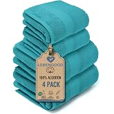 LEBENGOOD 100% Premium Cotton Bath and Sink Towel Set 550gsm | 2 Washcloths (50 x 90) and 2 Shower Towels (70 x 140) | Large,