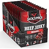 Jack Links Beef Jerky Original – 12er Pack (12 x 70 g) – Proteinreiches Trockenfleisch vom Rind – Getrocknetes High Protein D