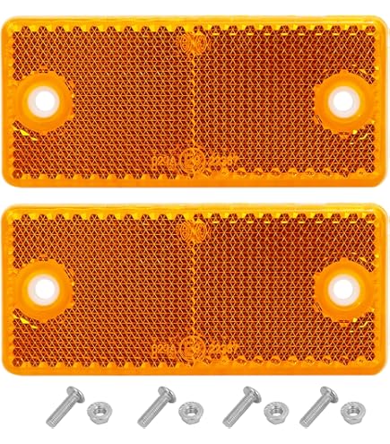 AGRISHOP 2 Pezzi Catarifrangenti Rettangolari Bianchi E4 - Autoadesivi Per Rimorchio, Caravan, Bici, Omologati UE - Foto 7