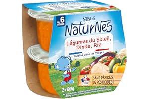 NESTLÉ BÉBÉ - NATURNES - LÉGUMES DU SOLEIL, DINDE, RIZ - DÈS 6 MOIS PACK DE 2X190G