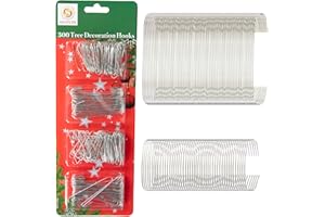 SHATCHI 300Pcs Silver Christmas Ornaments Hangers Hooks Wire – Assorted Sizes for Christmas Tree Baubles – Reusable Hooks for Easy Xmas Decorations