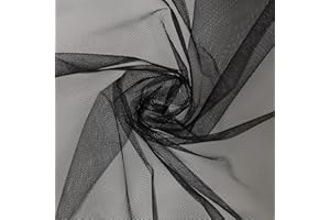 MONDO TESSUTI Tessuto Stoffa Tulle Morbido Al Metro e Al Taglio Alta Qualità Colorato Altezza 280cm (1 Metro, Nero)