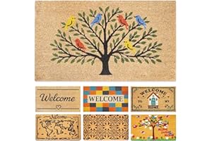 ‎LUA VIKA LUA VIKA Fußmatte Kokos - Vogelbaum - 40x70 cm - Fussmatte Aussen und Innen - Fussmatten Haustür - Türmatte Außen - Fußmatten - Kokosmatte Fußmatte