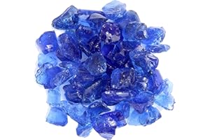 Hiland RGLASS-OB Szkło ogniowe w kolorze niebieskim oceanicznym, ekstremalna temperatura, dobre do propanu lub gazu ziemnego, 4,5 kg, propan, gaz