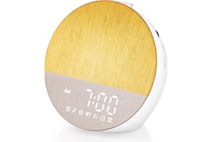 GARAID Sunrise Alarm Clocks, Wake Up Light with Sunrise Simulation, Dual Alarms, Snooze, White Noise Machine Sleep Aid with 30 Natural Sounds, Bluetooth 5.3, 18 Color Modes, Gift for Heavy Sleeper/Kid