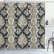 Arkwright Damast-Duschvorhang-Set - 183x183 Cm, Polyester, Wasserabweisend, Mit 12 Metallringen & Gewichtetem Saum