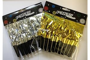 Tri products PARTY BLOWERS LOOT BAG FILLER NOISE TOY BIRTHDAY CHRISTMAS NEW YEAR! (Gold) X 40