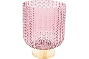 Kare Design Barfly Berry, Rosa, Cristal, soplado a Boca, Hecho a Mano, jarrón Decorativo, Retro, decoración de salón para la Mesa, 25x18x18cm (A/A/P), Vidrio Acero aleado, Violeta