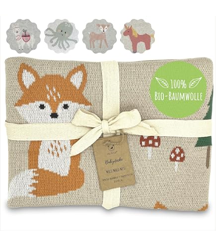 Kinderdecke 130x90 Cm – Weiche Gaze-Baumwolle, Bedruckt Mit Bär, Als Pucktuch & Badetuch