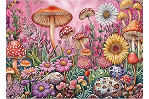 MOJIGE Puzzle 1000 elementów, puzzle dla dorosłych, trudne puzzle, dla całej rodziny, prezenty dla kobiet, prezenty dla mężczyzn, temat: kolorowe grzyby