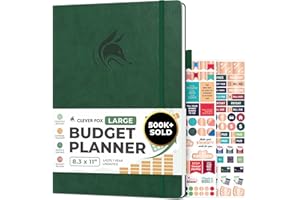 Clever Fox Budget Planner Large – Taccuino per il monitoraggio delle spese, organizer mensile per bilancio e banconote, registro finanziario e contabile, A4 (verde scuro)