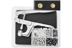 RERI Ösenzange 5mm Ösen mit Werkzeug 100 set Grommet Kit Ösen Set mit Tüllen Einstellwerkzeug für Schnürsenkel Kleidung Rucksack Schuh Leder