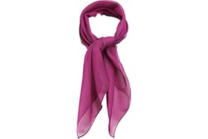 TigerTie Foulard en mousseline fine pour femme - Couleur unie - Dimensions : 58 x 58 cm