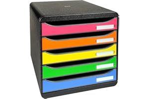 EXACOMPTA Module de classement Big Box Plus 5 tiroirs Noir / Arlequin