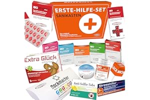 ‎MIESEPETER Miesepeter Sanikasten | ERSTE-HILFE-SET | Geschenkbox, witziges Geschenkeset zu Weihnachten lustiges Geburtstagsgeschenk | Mit süßen und lustigen Leckereien (X-Mas Edition)