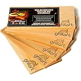 6 Pack XL Grillbretter - Zedernholzbrett zum Grillen - Räucherbretter aus Zedernholz von grillart® hergestellt aus 100% natür