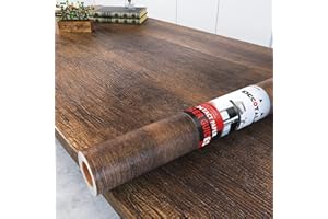 Decotalk Papier Adhesif Pour Meuble Brun Bois 60X500cm Papier Peint Imitation Bois Imperméable Adhésif Pour Meuble Brun Amovible Rouleau Adhesif Decoratif Pour Cuisine Salle De Bain Stickers Porte