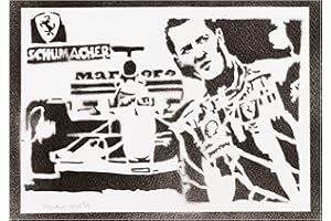 moreno-mata Autentici Graffiti Fatti a Mano F1 Schumi Handmade Poster Sport Quadri Moderni Soggiorno Decorazione Parete Regalo Uomo e Donna