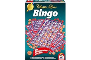 Schmidt Spiele 49089 Classic Line, Bingo, mit Zahlensteinen aus Holz, bunt