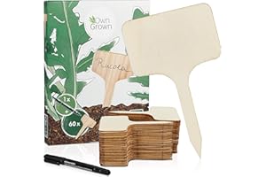 ‎OWNGROWN OwnGrown Store Holzschild zum Beschriften: Set aus 60 Etiketten zum Beschriften mit Stäbchen und Stift - Perfekt für Pflanzentopf, DIY Schilder selbst gestalten und Garten - Gartengeräte