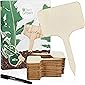 Holzschilder zum Beschriften: Premium Holz Pflanzenstecker im Set mit 60x Pflanzschilder und Stift – Schöne…