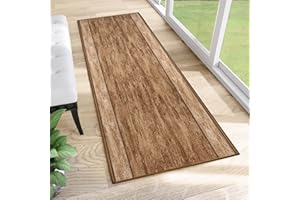 TAPISO Anti Rutsch Teppich Läufer rutschfest Brücke Meterware Modern Hellbraun Creme Streifen Meiliert Design Flur Küche Wohnzimmer Diele 100 x 300 cm