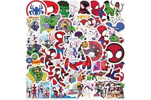 CANVERLENS Spider Adesivi 50 Piece in ​​Vinile per Bottiglie d'Acqua Laptop Computer Skateboard, Simpatico Regalo Adesivo per Bambini Adolescenti Impermeabile