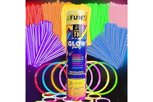 The Party XP Premium Glow Sticks 100-Pack with Connectors– Glow Bracelets & Necklaces for Kids & Adults, Glow Sticks Party Pack for Halloween, Festivals, Weddings, Christmas, Glow in the Dark Supplies