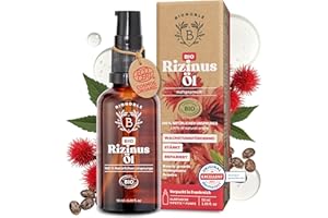 ‎BIONOBLE BIONOBLE Rizinusöl Kaltgepresst Bio - 100% Natürlich, Ohne Hexan - Wachstumsfördernd, Repariert - Rizinusöl Bio Haare, Wimpern, Augenbrauen, Haut - Castor Oil - Glasflasche, Pipette, Pumpe - 50ml