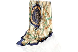 GLORIS Silk Scarf Women's Elegant 90 x 90 cm Silk Scarf Hair Silk Scarf Neckerchief Women's Silk Elegant Satin Scarf Neck Scarf Silk Bandana Scarf Headscarves Neck Scarf