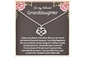 RareLove Granddaughter Necklace,Granddaughter Gifts from Grandma,925 Sterling Silver Tiny Infinity Heart Necklaces for Granddaughter,Girls Jewellery,Birthday gift,Graduation Gift
