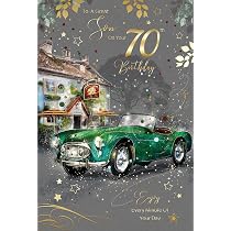 ICG Geburtstagskarte Für Bruder Zum 70. – Modernes Design Mit Goldfolie, Inkl. Umschlag, Made In UK