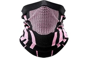 WTACTFUL Zimowy komin na szyję ocieplacz na szyję pół twarzy maska narciarska osłona na zimną pogodę wiatroszczelna tuba bandana kominiarka do biegania narciarstwa polowania snowboardu jazdy na rowerze motocyklu różowej