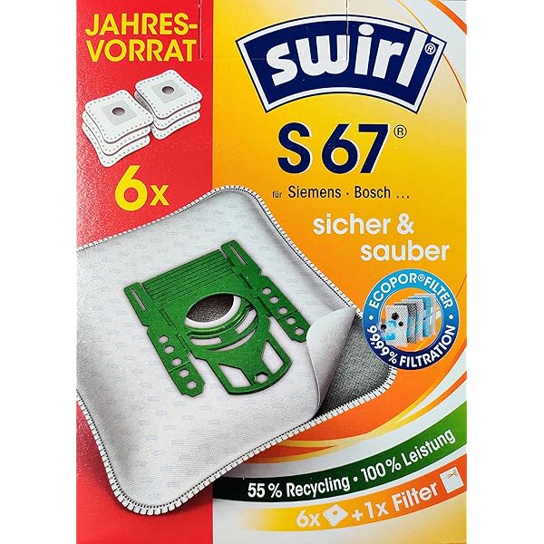 Swirl M 40-6er Pack EcoPor Staubsaugerbeutel Vorratspack M40 